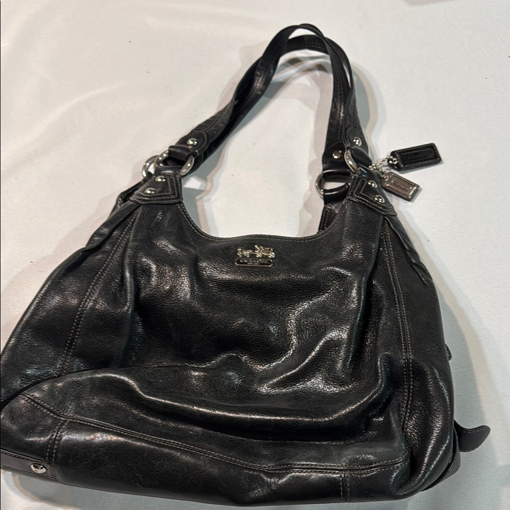 Coach Black Leather Shoulder Bag